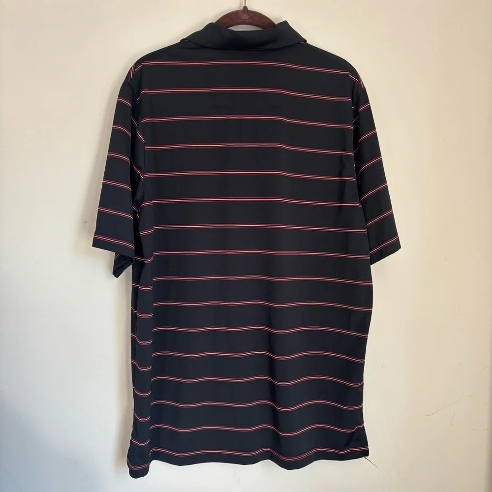 Antigua Atlanta United FC Men's Polo Shirt in Black with Red Stripes - Picture 5 of 5
